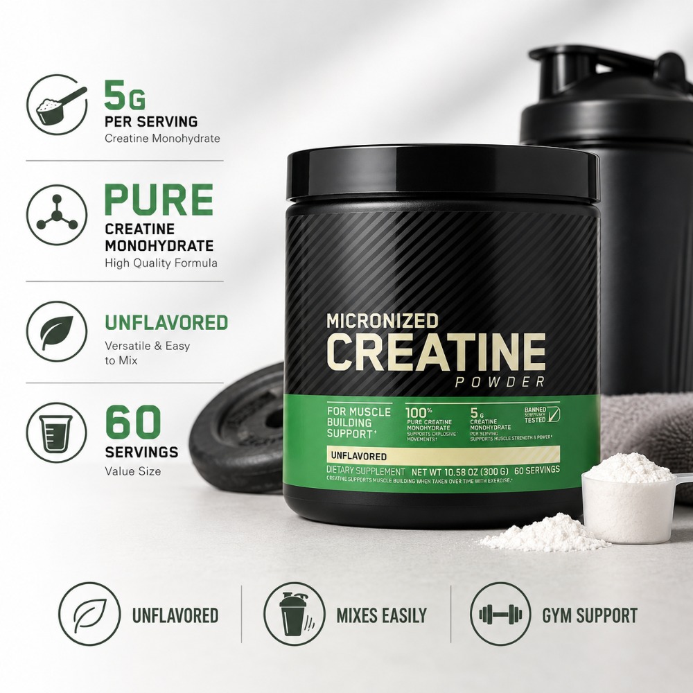 Nutrition Fitness - Creatine Monohydrate Powder 300g Support Strength