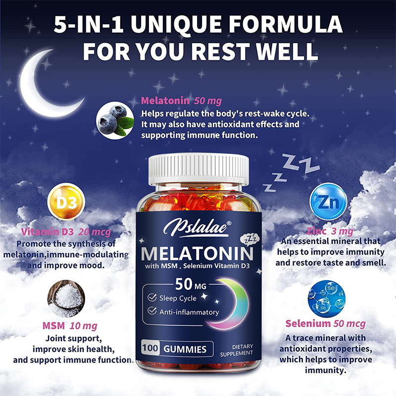 Melatonin Gummies 50mg - Sleep - Melatonin Sleep Gummy ulasan dan harga