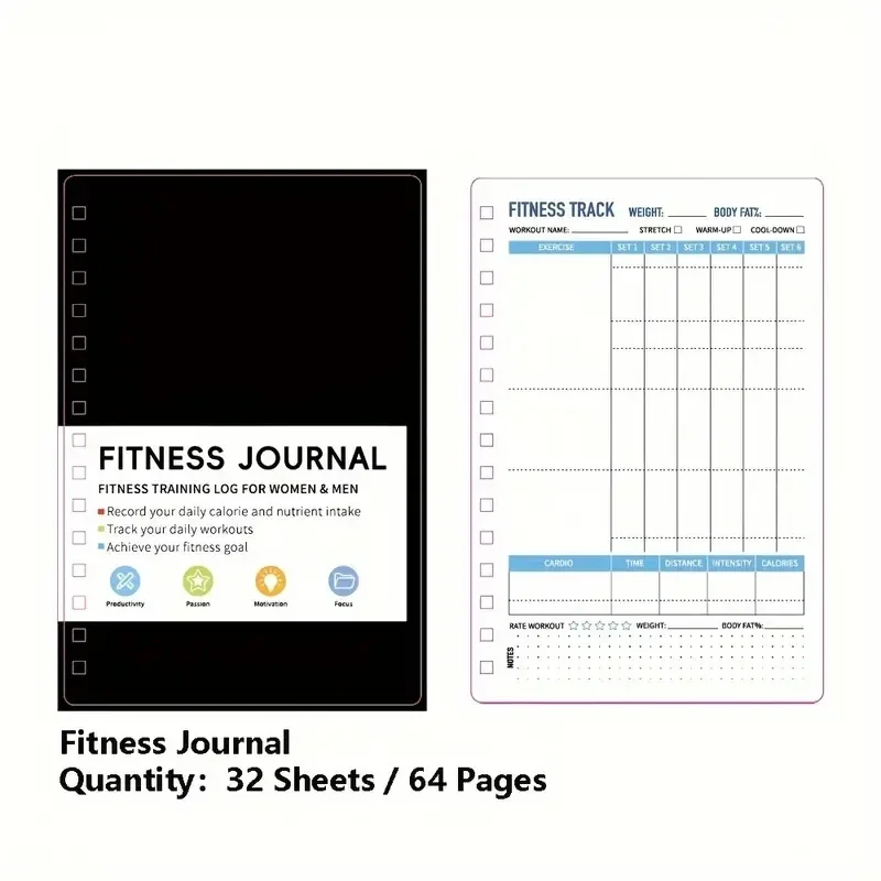 Spiral Notebook Daily Exercise - Nutrition Fitness Plan ulasan dan harga