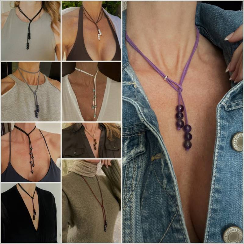 Pearl Leather Necklace Vegan S - Nutrition Fitness ulasan dan harga